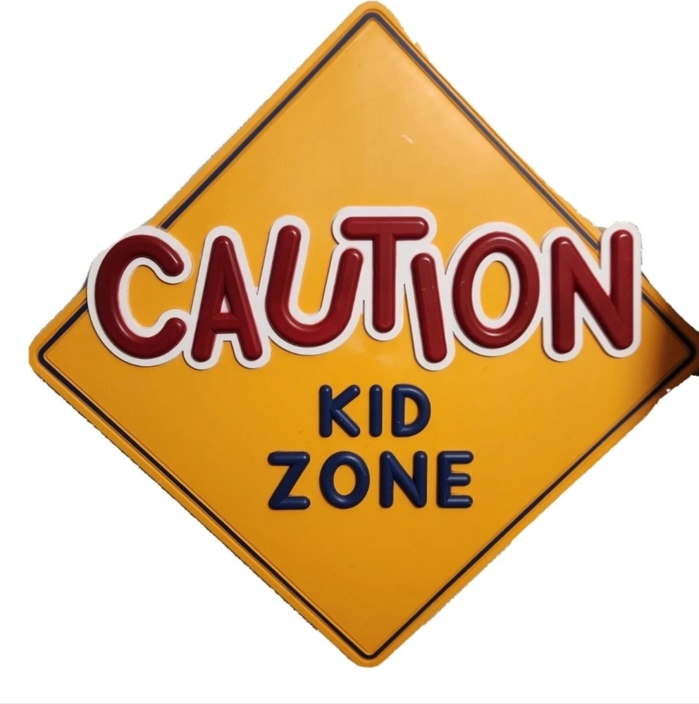 Caution Kid Zone Decor Sign Great  Daycare Kids Room Neighborhood Sign 23x23